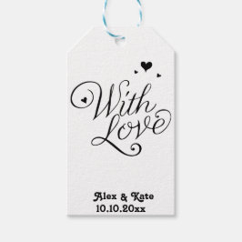 Etiqueta Para Presente Branco Com Casamento De Caligrafia Moderna E Bonit