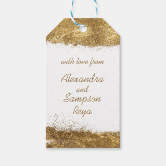 Etiqueta Para Presente Branco com Dourado