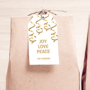 Etiqueta Para Presente Branco de Natal Dourado