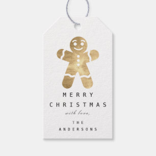 Etiqueta Para Presente Branco Dourado da xadrez da feliz do