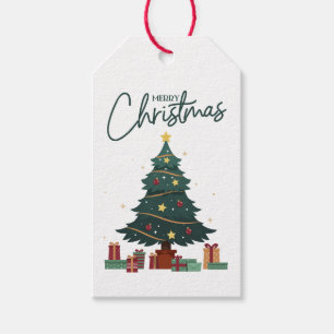 Etiqueta Para Presente Branded Merry Christmas Tree White - Marca Persona