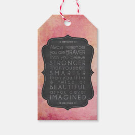Etiqueta Para Presente Braver Fortalecida Mais Inteligente e Linda Inspir