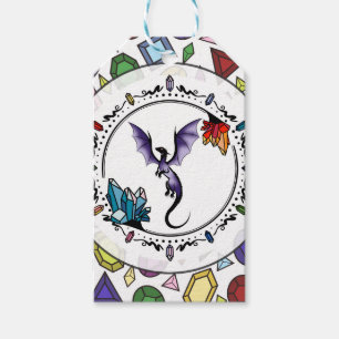 Etiqueta Para Presente Bright Fantasy Gemstone Elegante Ametyst Dragon