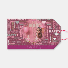 Etiqueta Para Presente Bright Happy Birthday Pattern Background