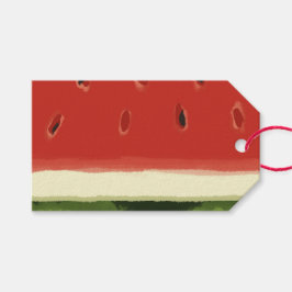 Etiqueta Para Presente Bright Red Watercolor Watermelon Gift