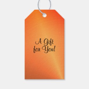 Etiqueta Para Presente Brilho de Ferrugem Laranja