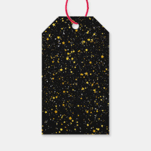 Etiqueta Para Presente Brilho Stars3 - Preto do ouro