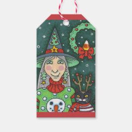 ETIQUETA PARA PRESENTE BRINCADEIRA DE NEVE, GATO PRETO XMAS HALLOWEEN