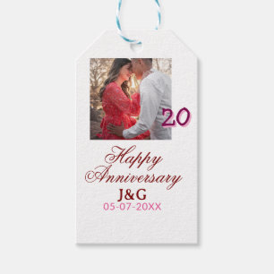 Etiqueta Para Presente Brindemos a 20 Anos feliz aniversário adicionar fo