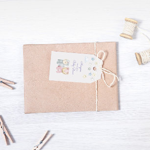Etiqueta Para Presente Brinquedos Fofos de Pastel Chamada Inicial de Bebê