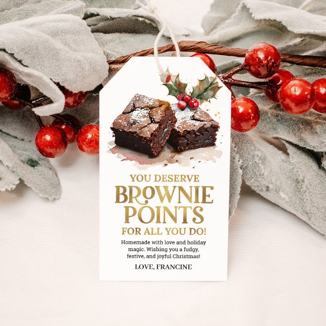 Etiqueta Para Presente Brownie Assados Natal Doce Tratamento de Natal (Criador carregado)