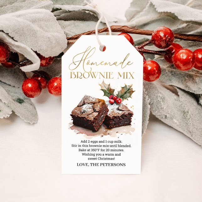 Etiqueta Para Presente Brownie Mix Doce Presente de Natal (Criador carregado)