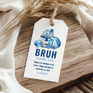 Etiqueta Para Presente BRUH. Aniversário do Piscina Azul Obrigado