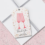 Etiqueta Para Presente Brunch e Bubble Obrigado Chá de panela com a etiqu<br><div class="desc">Obrigado,  seu nome e óculos de champanhe cor-de-rosa são belos brunch e obrigado borbulhante você favorece etiquetas para seus chás de panela de casamento ou qualquer ocasião. CORRESPONDENTE a itens na nossa coleção.</div>