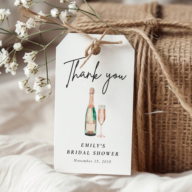 Etiqueta Para Presente Brunch e Bubbly Elegante Chá de Noiva (Criador carregado)
