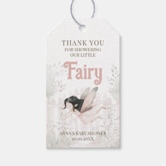 Etiqueta Para Presente Brunette Fairy Chá de fraldas Obrigado