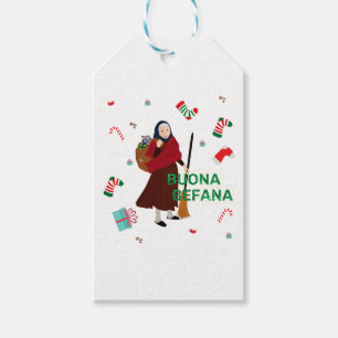 Etiqueta Para Presente bruxa de natal buona Befana