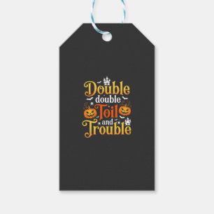Etiqueta Para Presente Bruxa do Halloween Double Double Toil and Trouble