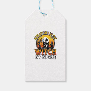 Etiqueta Para Presente Bruxa Estilista de Cabelo Noturna Vintage Desi de 