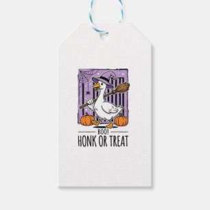 Etiqueta Para Presente Bruxa Ganso Honque ou Trate no Halloween