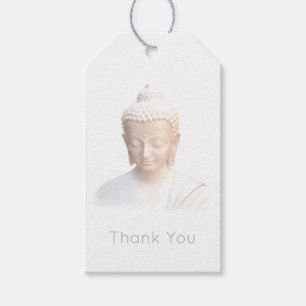 Etiqueta Para Presente Buda em Branco Meditativo Serene Obrigado
