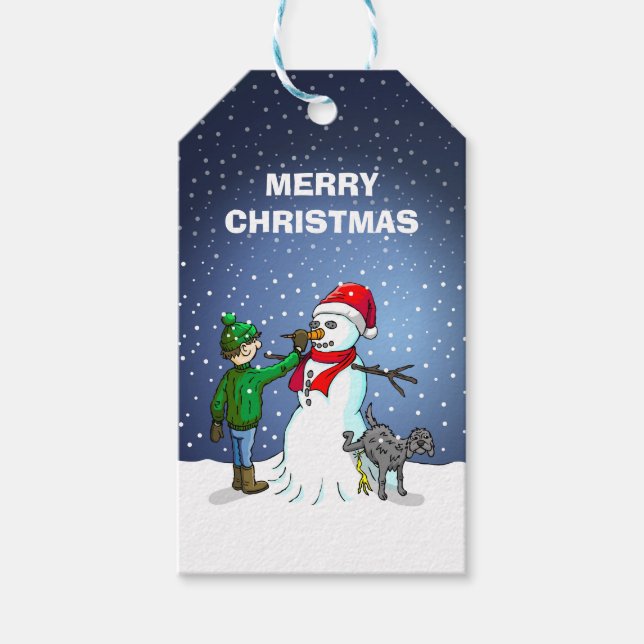 Etiqueta Para Presente Builds a Beautiful Snowman (Frente)