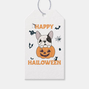 Etiqueta Para Presente Bulldog Em Cachorros De Pumpkin Cute Feliz Present