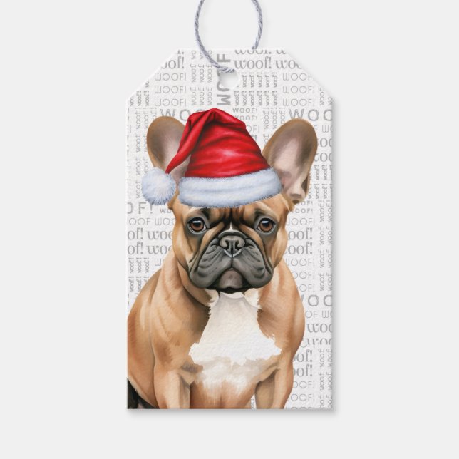 Etiqueta Para Presente Bulldog Francês Natal Fofinho (Frente)