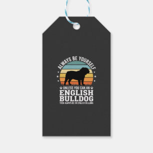 Etiqueta Para Presente Bulldog Inglês Pôr do Sol Seja Você Mesmo Cachorro