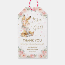 Bunny Rabbit Floral Chá de fraldas Obrigado Favor