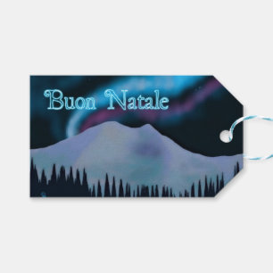 Etiqueta Para Presente Buon Natale - Azul Aurora