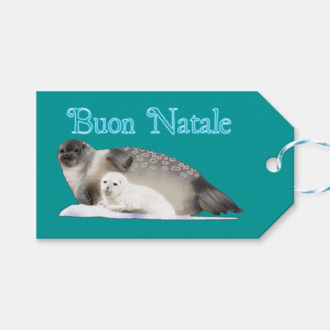 Etiqueta Para Presente Buon Natale - Ringed Seal (Frente (horizontal))