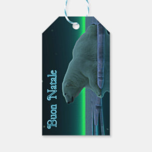 Etiqueta Para Presente Buon Natale - Urso Polar De Borda De Gelo