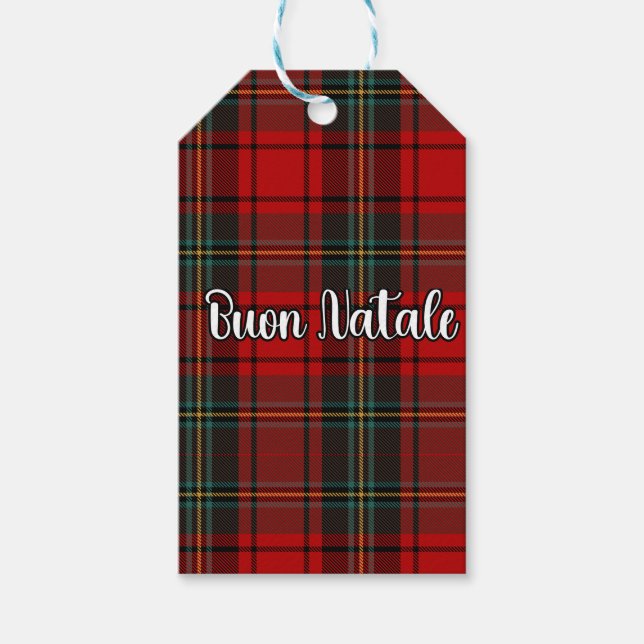 Etiqueta Para Presente Buon Natale Xadrez (Frente)