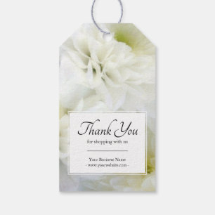 Etiqueta Para Presente Buquê Branco Floral de Negócios Obrigado