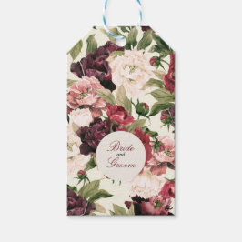 Etiqueta Para Presente Buquê Burgundy & Blush Peony