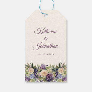 Etiqueta Para Presente Buquê-Casamento com Flor Roxo Por Aquarela Obrigad