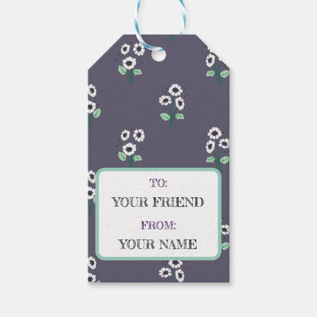 Etiqueta Para Presente Buquê Daisy Flower (Frente)