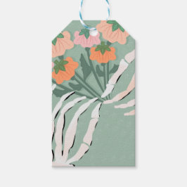 Etiqueta Para Presente Buquê de Abóbora Esqueleto Halloween