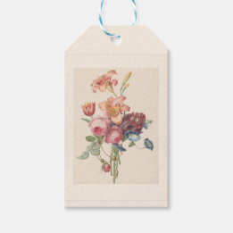 Etiqueta Para Presente Buquê de Aquarela de Arte Fino Floral Vintage Hola