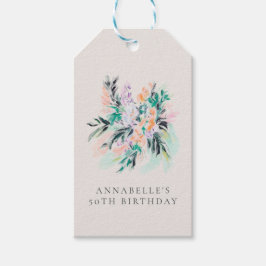 Etiqueta Para Presente Buquê de Flores Moderno e Elegante de Aniversário