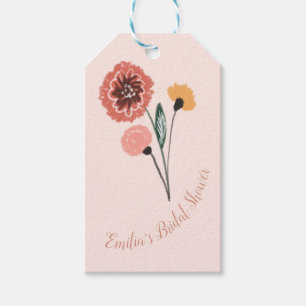Etiqueta Para Presente Buquê de Flores Silvestres Arte Floral Chás de Noi