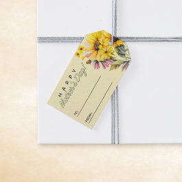 Etiqueta Para Presente Buquê de girassol Dia de as mães feliz