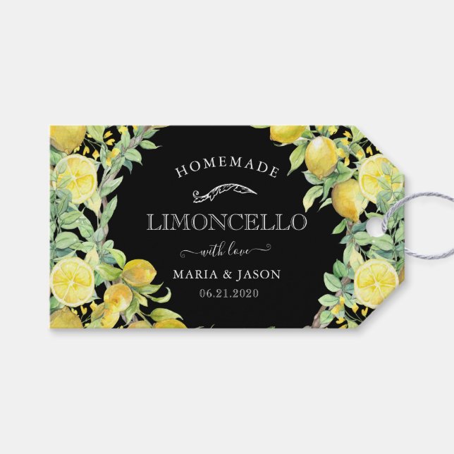 Etiqueta Para Presente Buquê de Limões Limoncello Elegante (Frente (horizontal))