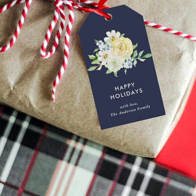 Etiqueta Para Presente Buquê de Natal Floral (Criador carregado)