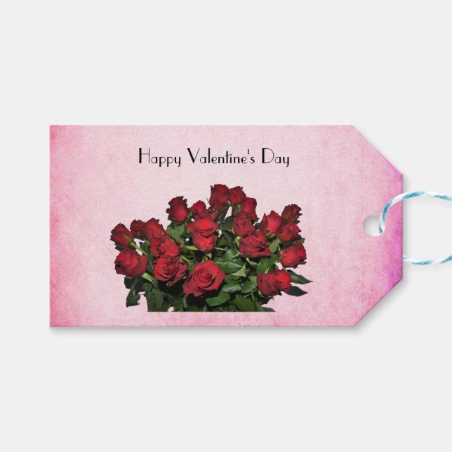Etiqueta Para Presente Buquê de rosas vermelhas (Frente (horizontal))
