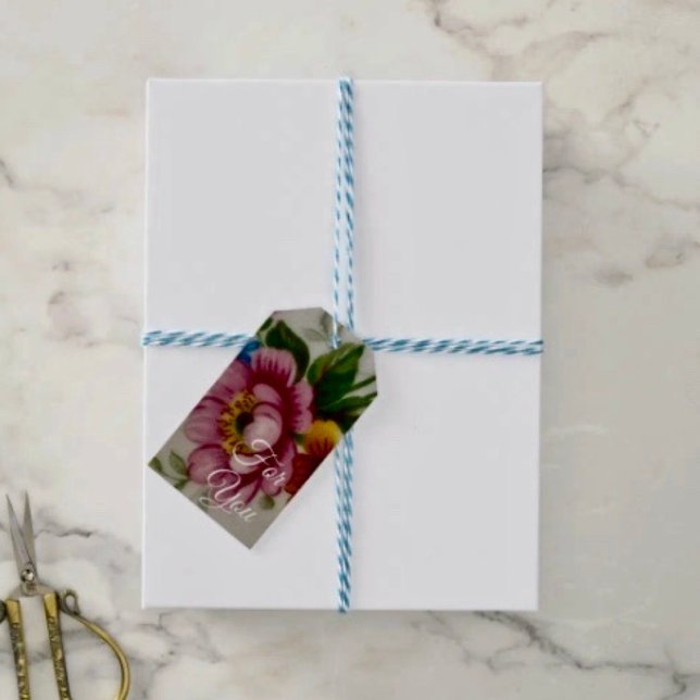 Etiqueta Para Presente Buquê Floral de Xícara de Chá (Criador carregado)