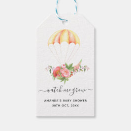 Etiqueta Para Presente Buquê Floral Paraquedas Chá de Bebê Obrigado