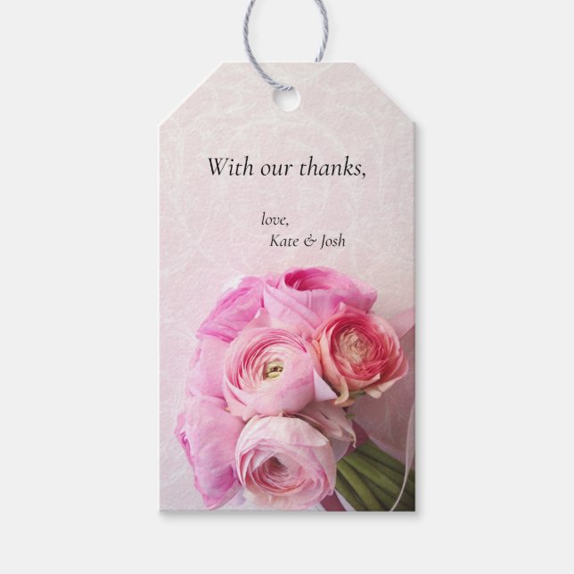 Etiqueta Para Presente Buquê ranóculo rosa (Frente)