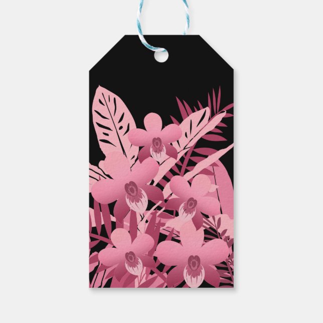 Etiqueta Para Presente Buquê rosa tropical (Verso)